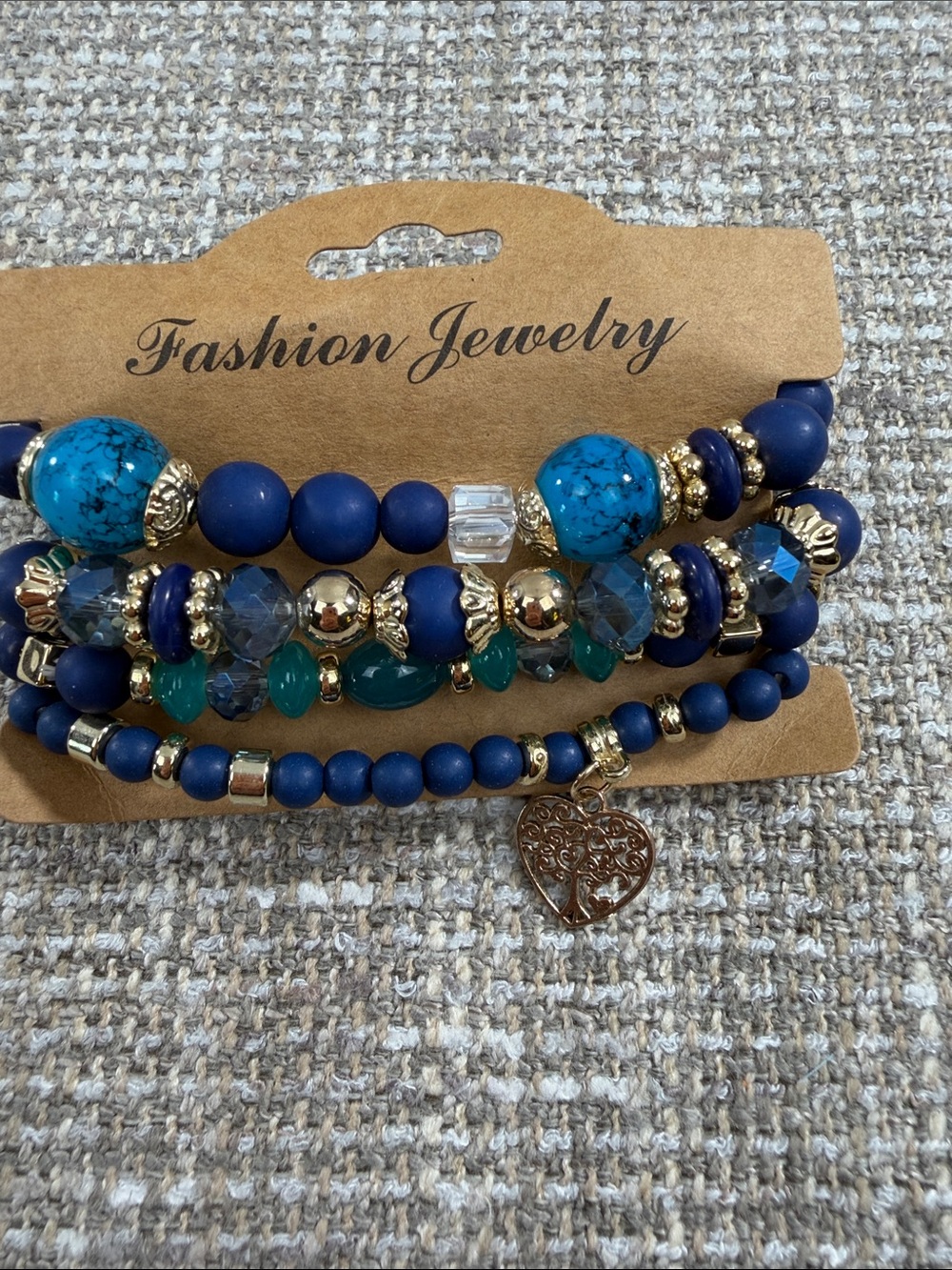 Set of blue hues bracelets